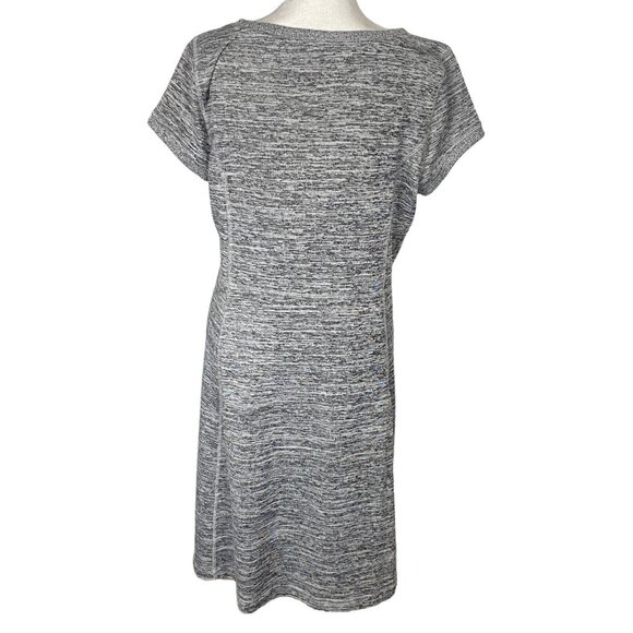 TALBOTS Women Stretchy Dress Sz M Gray Short Sleeve Knee Length Casual 61-17 - Picture 2 of 10